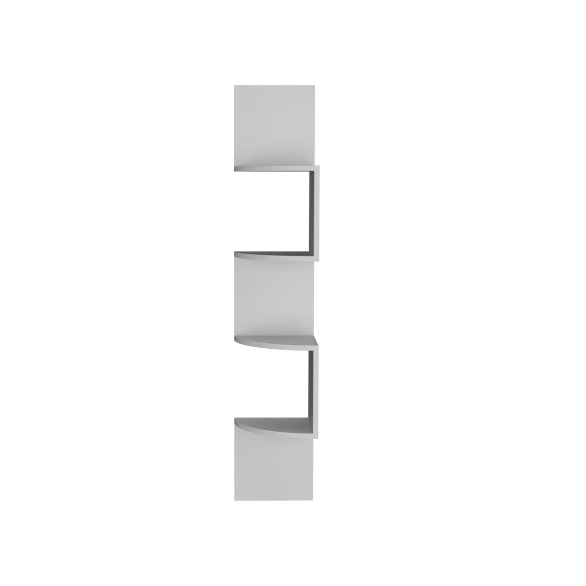 White Roy corner floating shelf by Anthony & Home, sleek wall-mounted design with smooth finish and sturdy support.