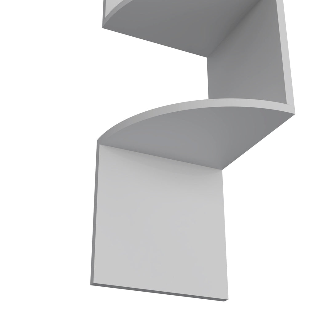 White Roy Corner Floating Shelf by Anthony & Home mounted in a corner, showcasing its sleek design and sturdy construction.