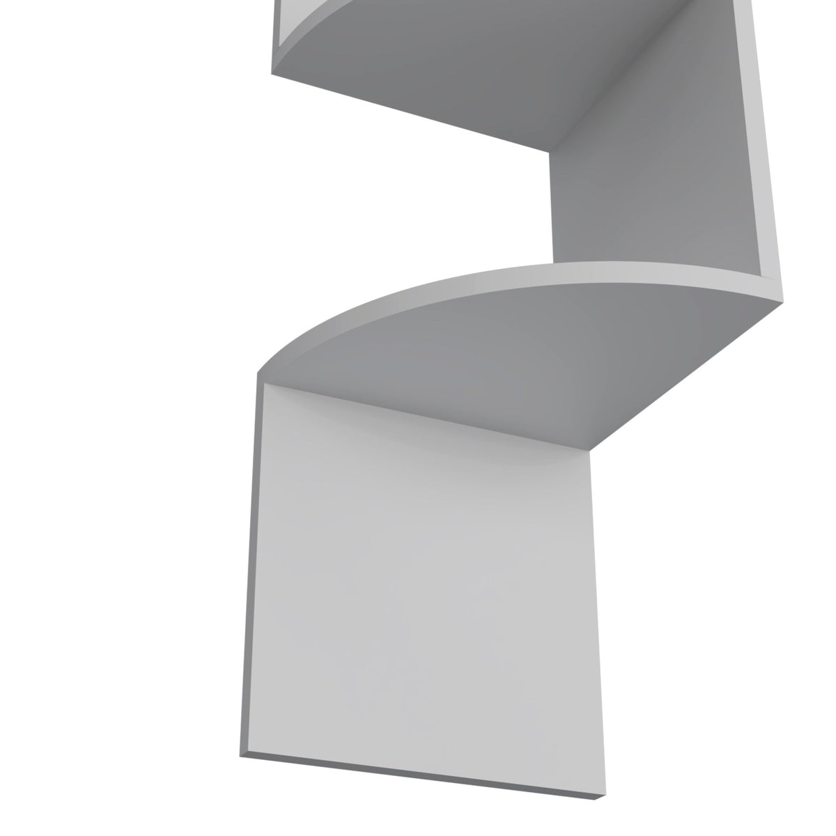 White Roy Corner Floating Shelf by Anthony & Home mounted in a corner, showcasing its sleek design and sturdy construction.
