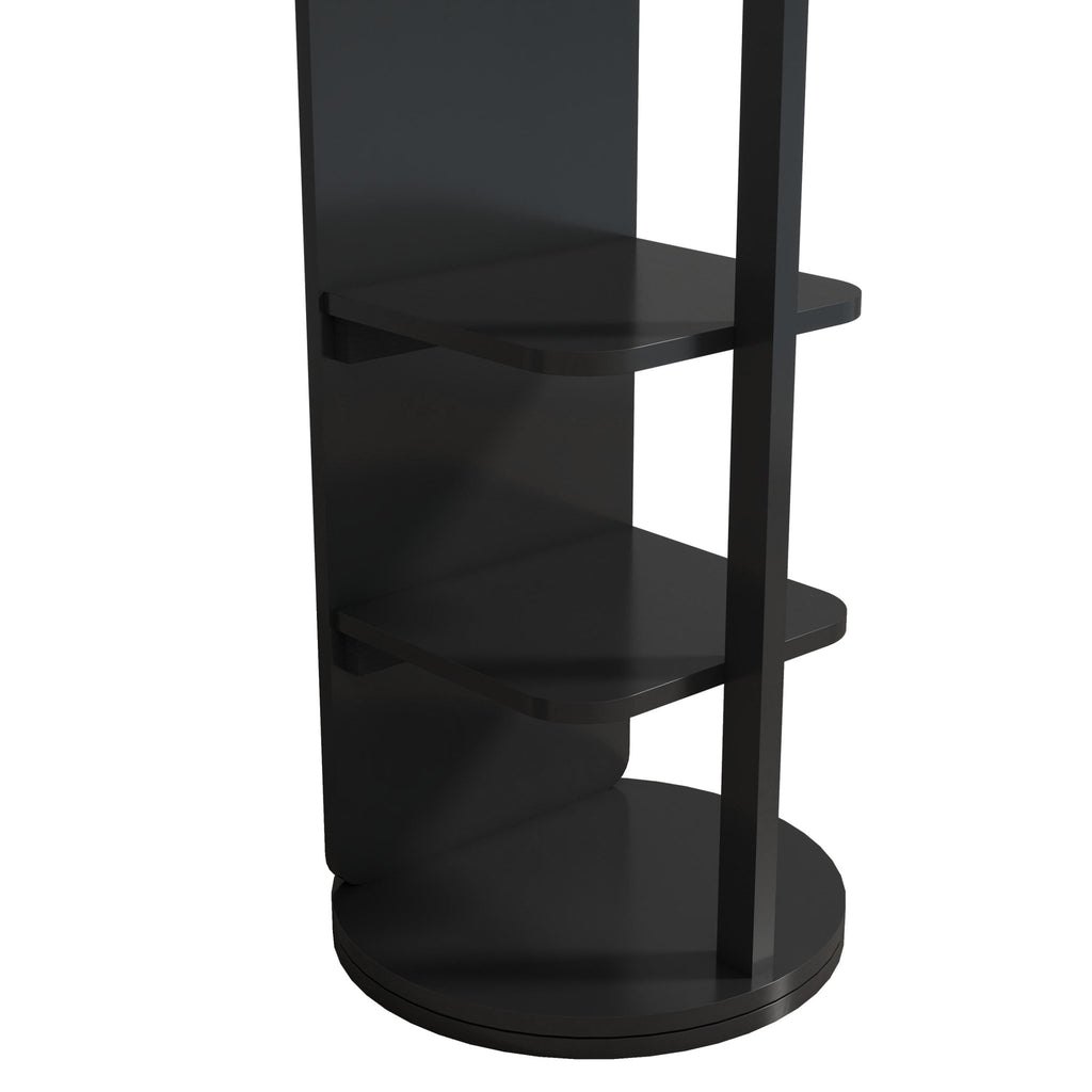 Anthony & Home rubberwood full length mirror with 360-degree rotating stand, showcasing a modern, full-body reflection.