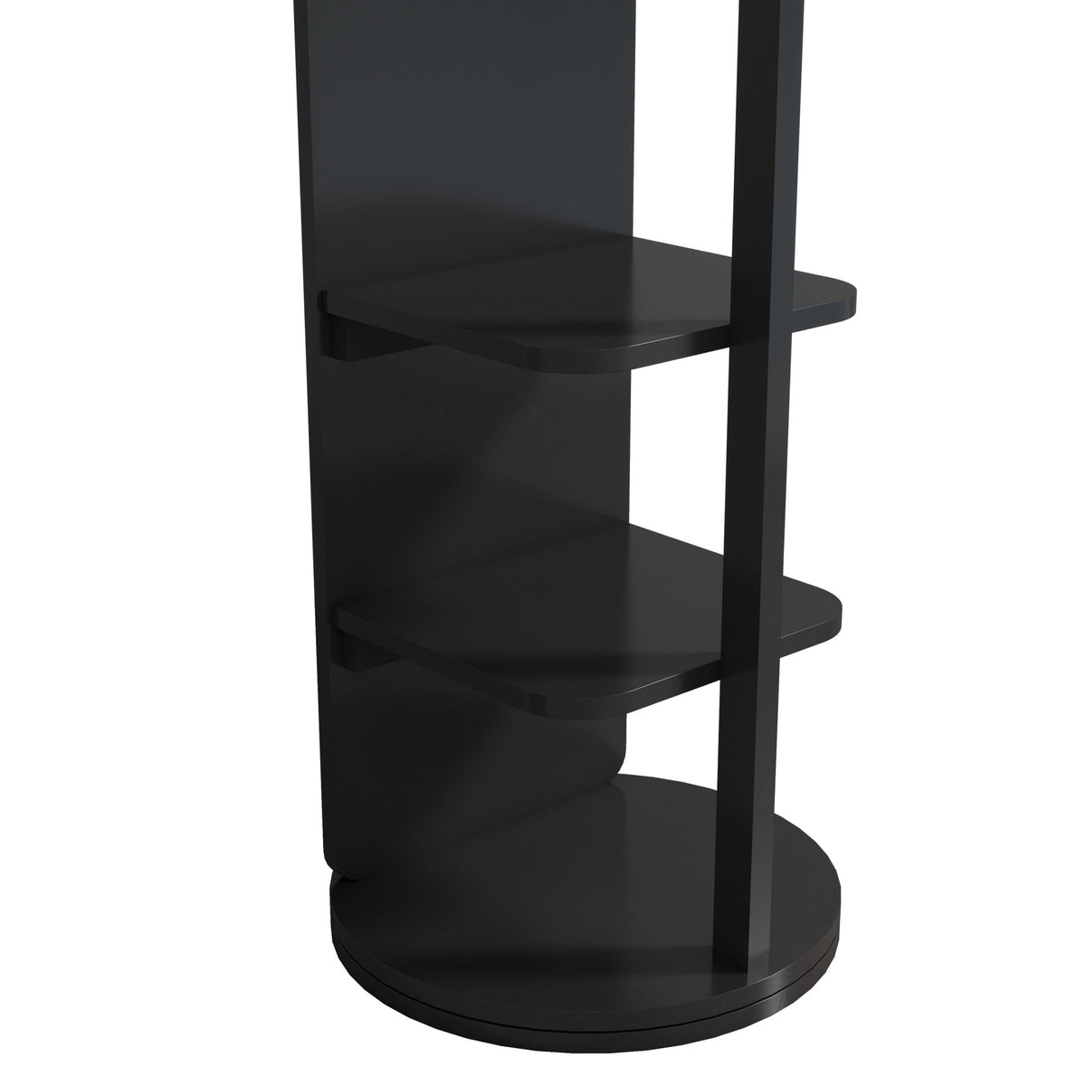 Anthony & Home rubberwood full length mirror with 360-degree rotating stand, showcasing a modern, full-body reflection.