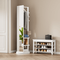 Rubberwood full-length mirror with 360-degree rotation and coat rack from Anthony & Home Signature Collection