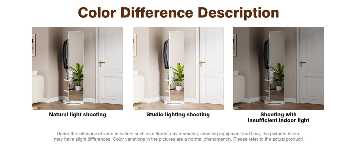 Rubberwood 360-degree rotating full-length mirror with coat rack from Anthony & Home Signature Collection, showing the mirror and coat hooks.