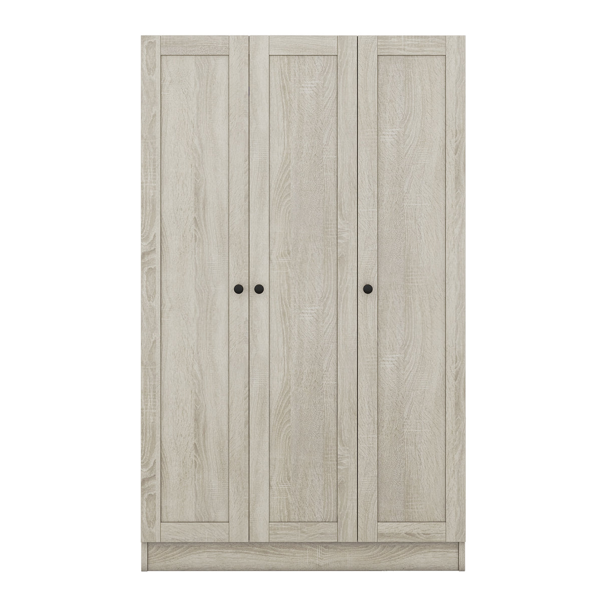 Gray Anthony & Home Shutter Collection three-door wardrobe with classic shutter-style panels and sturdy wooden construction.