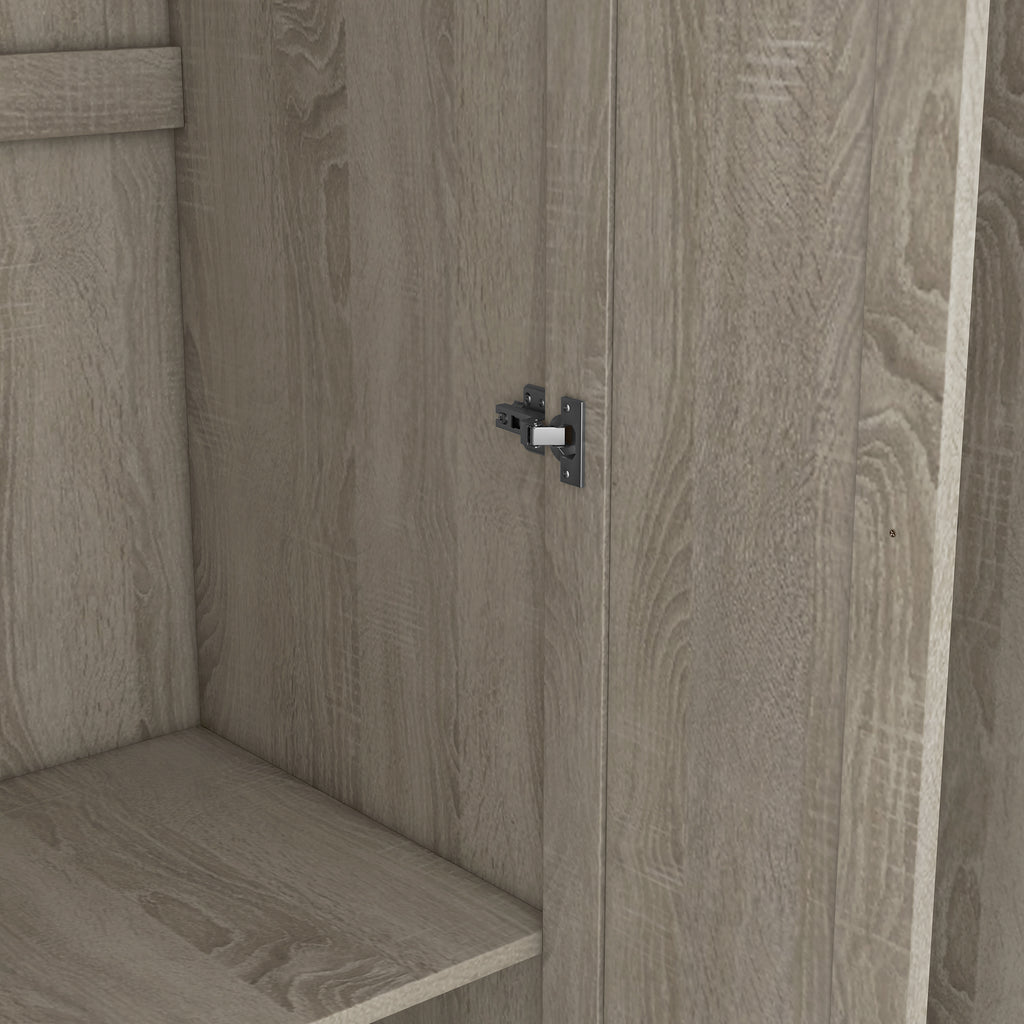 Gray three-door wardrobe from the Shutter Collection by Anthony & Home, featuring a modern design with sleek doors.