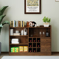 Anthony & Home sideboard with striped glass sliding doors, featuring a modern, stylish storage unit with sleek design.