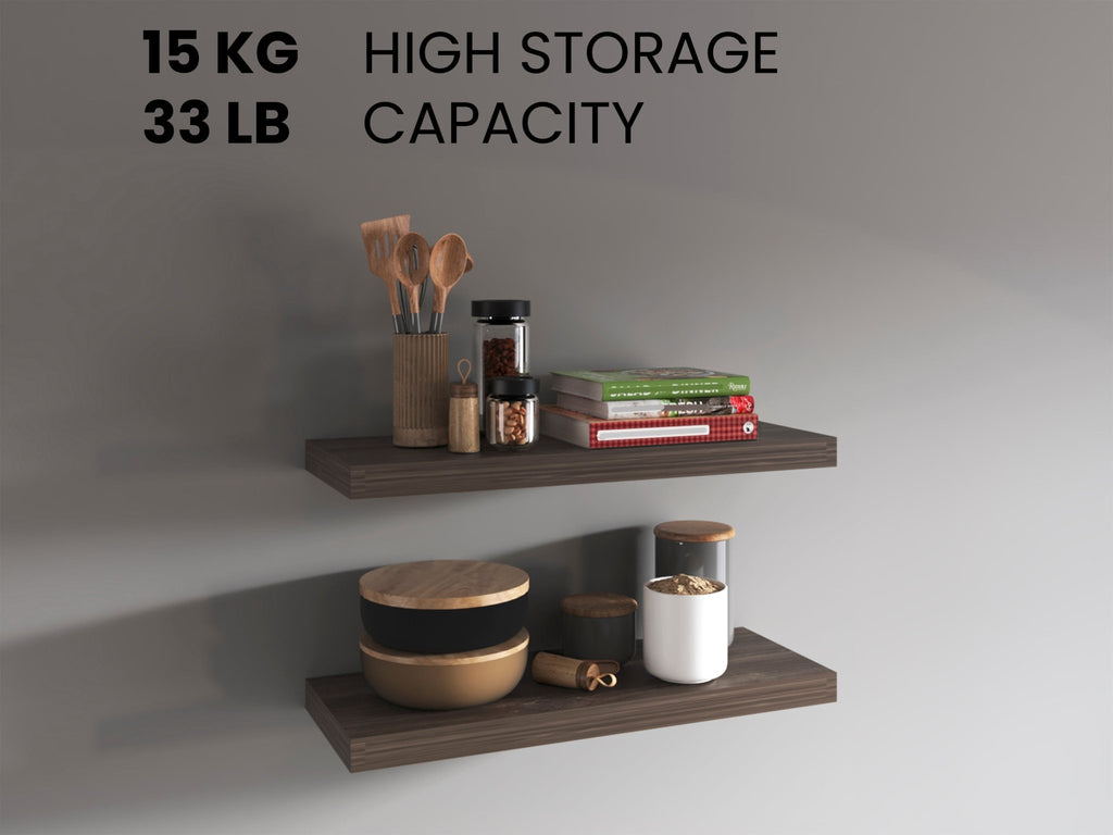 Sienna Floating Shelves from Anthony & Home Signature Collection, wood wall-mounted shelves with a modern design and natural finish.
