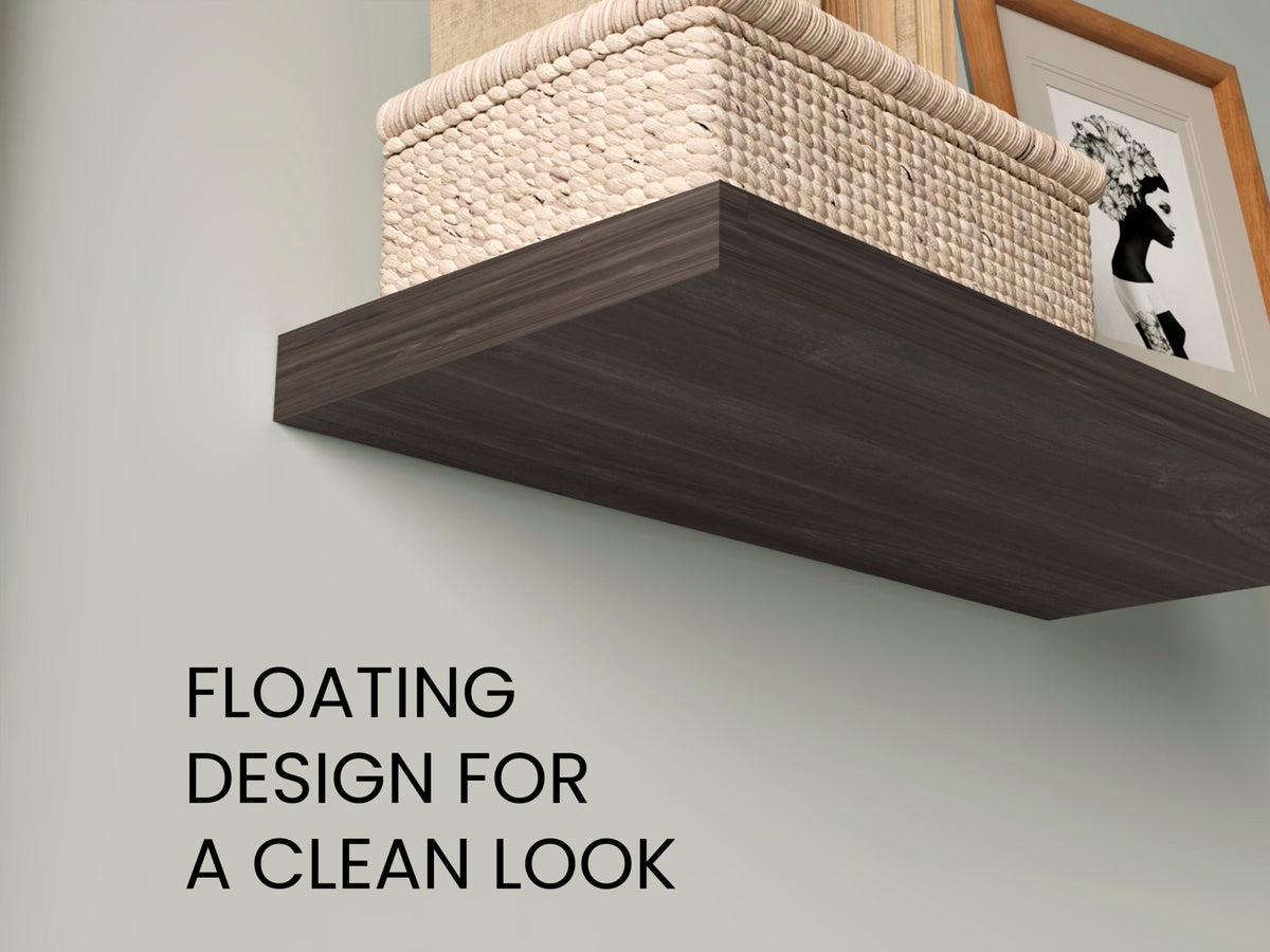 Set of two Sienna Floating Shelves from Anthony & Home Signature Collection, showcasing modern wooden wall-mounted storage.
