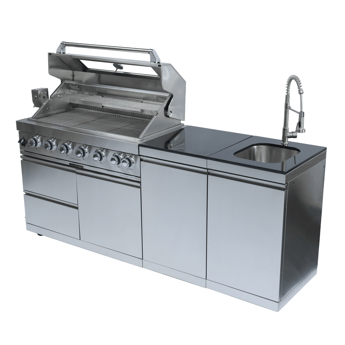 Anthony & Home 43-inch gas outdoor kitchen island with durable granite countertop for outdoor cooking and entertaining.