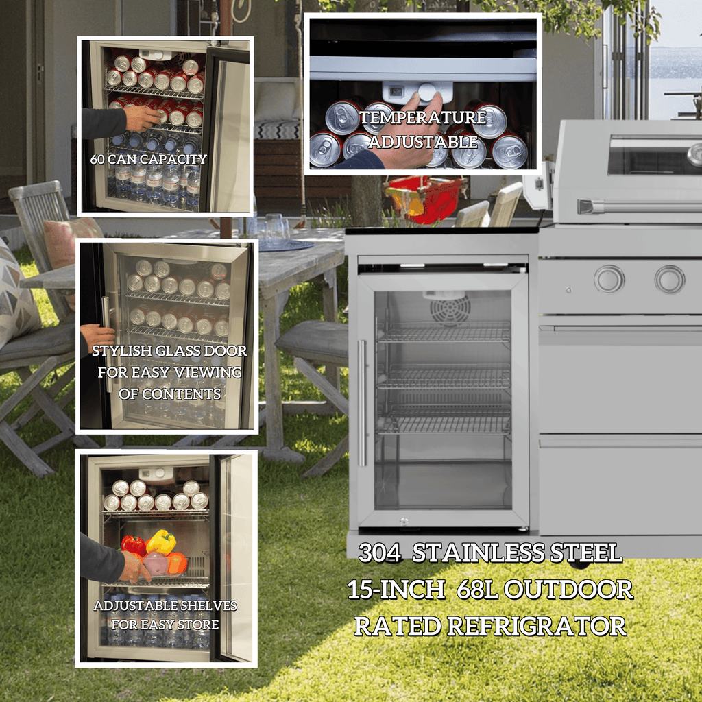 Anthony & Home Signature 44-inch stainless steel kitchen island grill with built-in burners and sleek modern design.