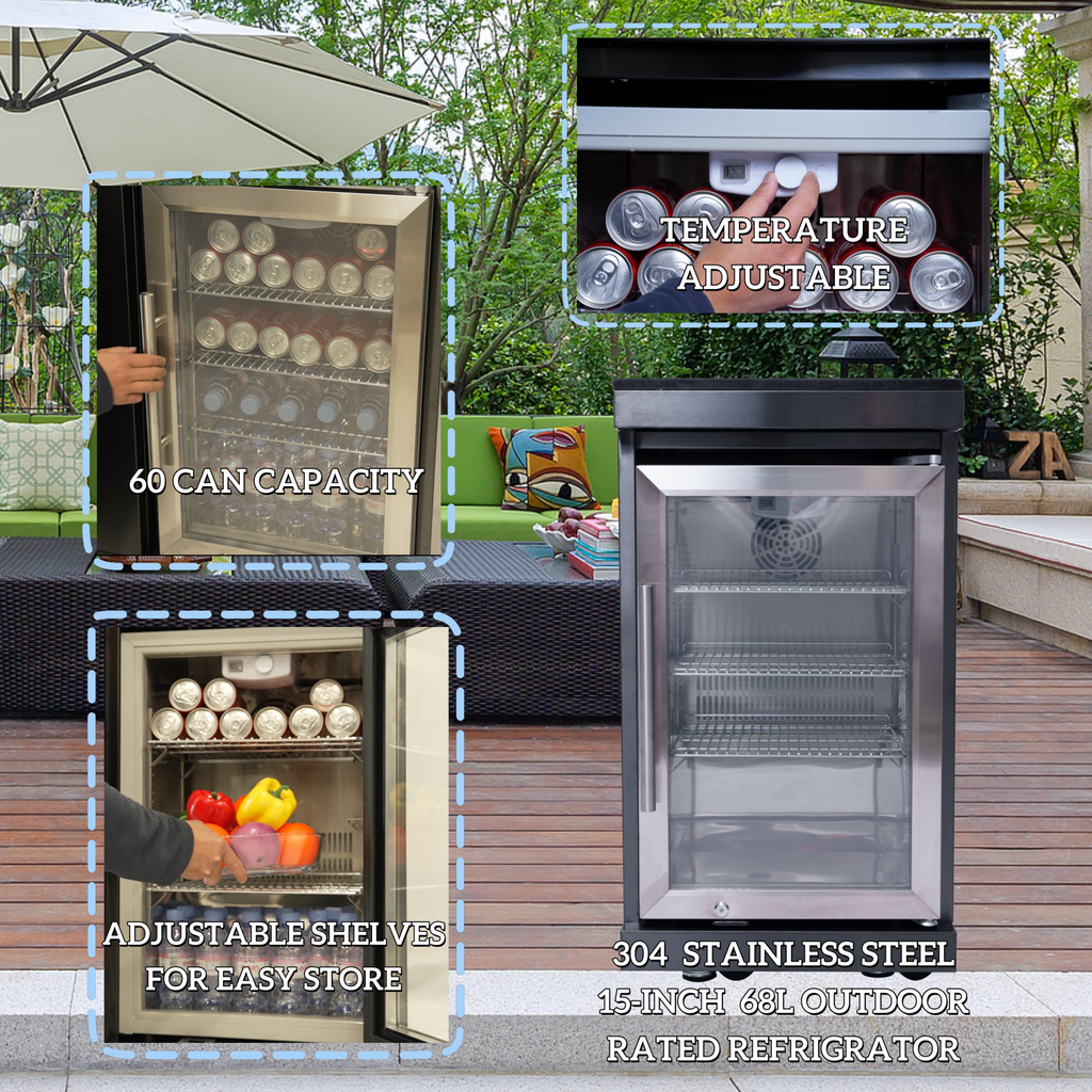 Anthony & Home Signature 46-inch gas outdoor kitchen island with granite countertop and built-in grill for outdoor cooking.