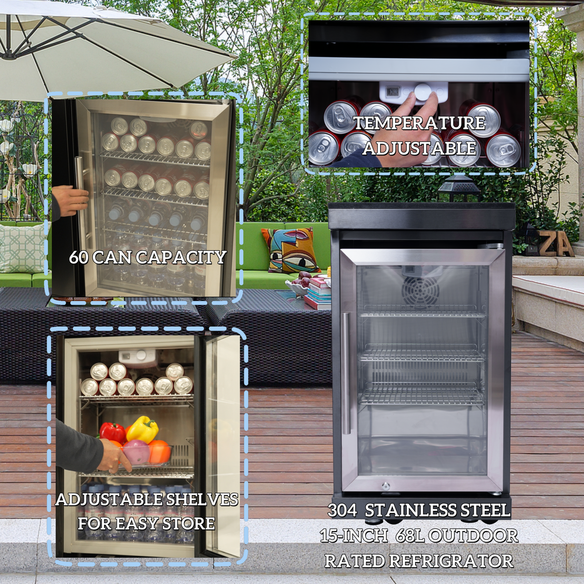 Anthony & Home Signature 46-inch gas outdoor kitchen island with granite countertop and built-in grill for outdoor cooking.