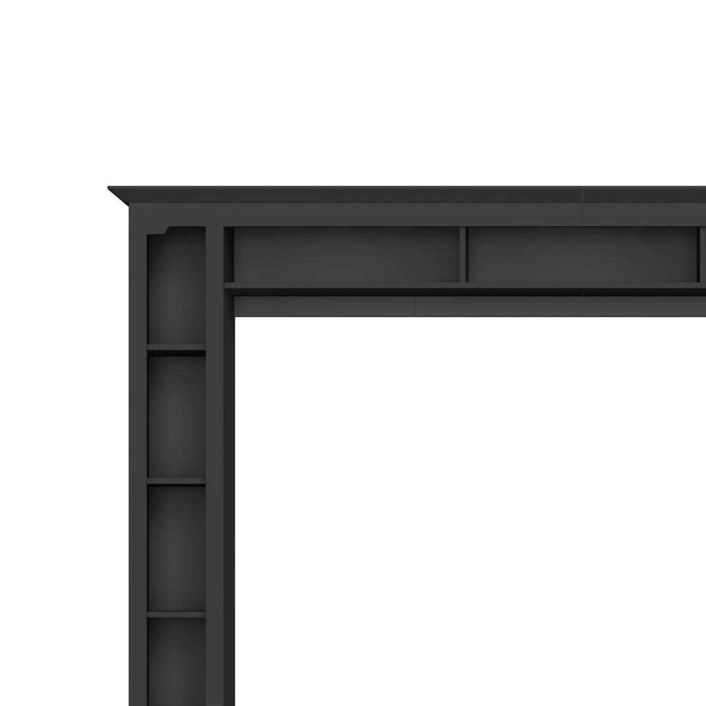 Anthony & Home Signature Black 92-Inch tempered glass wall unit with modern center design and sleek black finish.