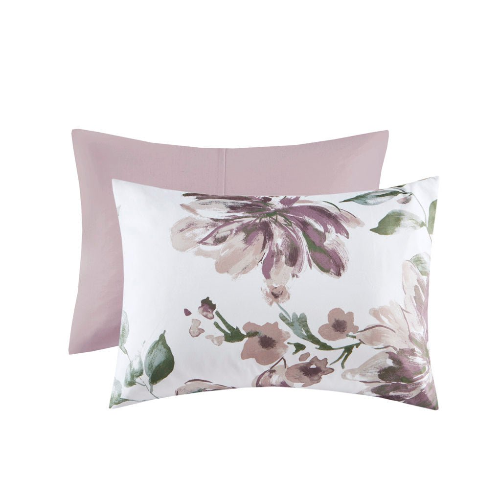 Anthony & Home Signature brushed microfiber floral twin comforter set with pastel patterns on a neatly made bed.