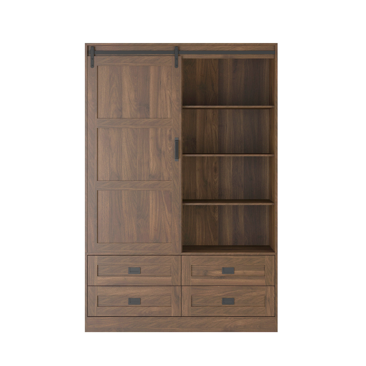 Anthony & Home Signature Collection tall bedroom armoire with double doors and storage shelves, crafted in wood finish.