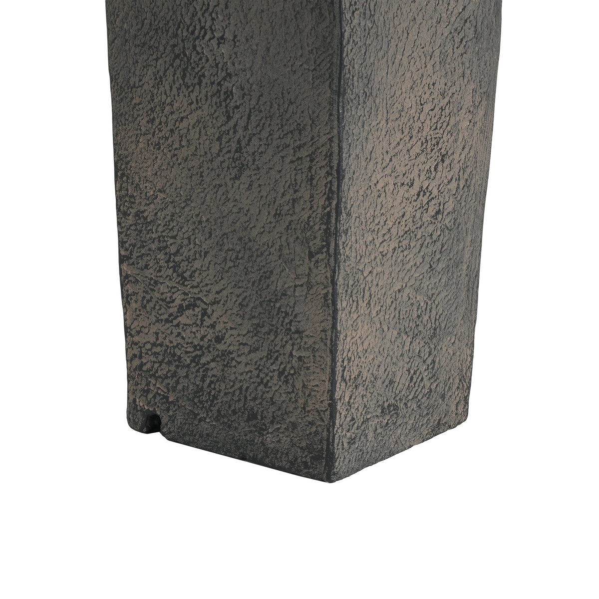 Anthony & Home Signature Concrete Column Fountain with integrated lighting, showcasing a modern outdoor water feature.