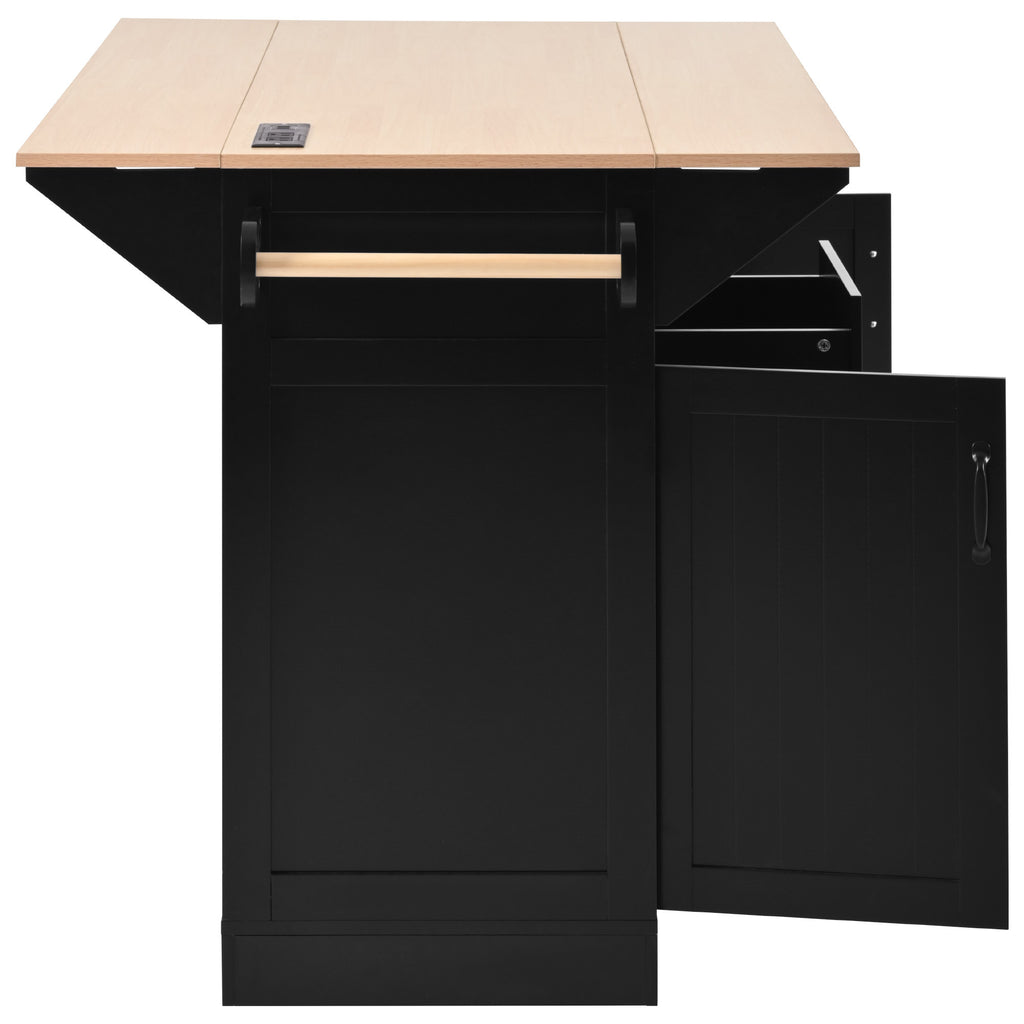Anthony & Home Signature Edition black laminate kitchen island cart with storage and modern design for versatile kitchen use