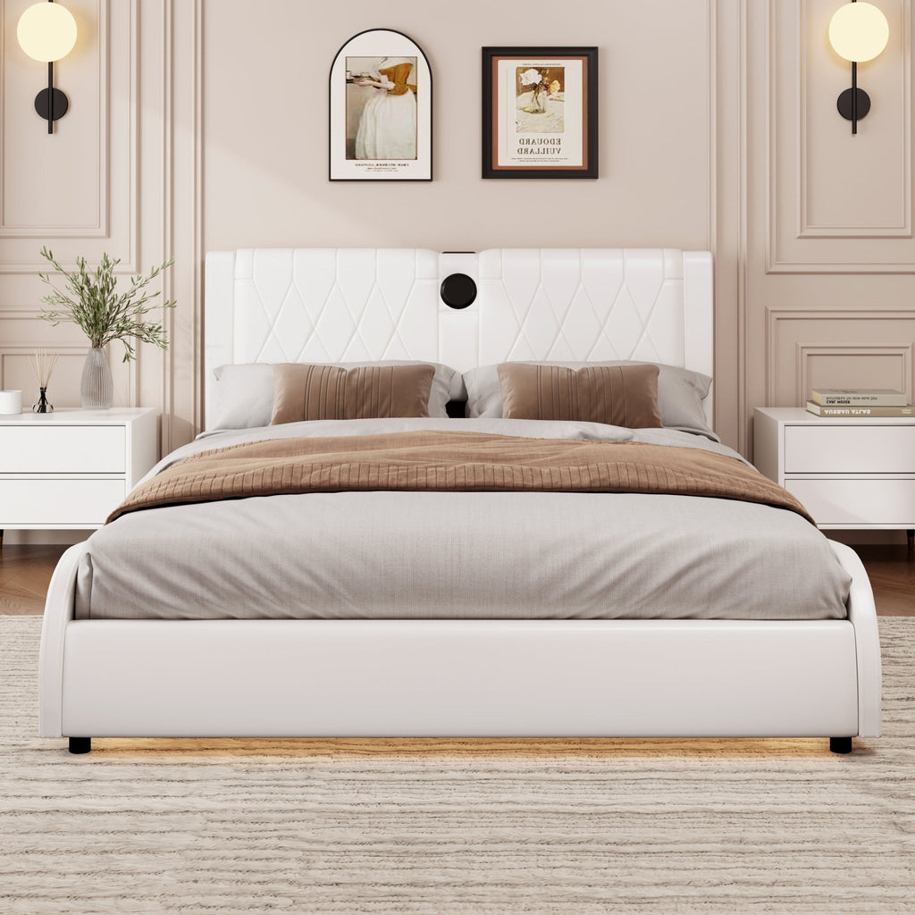 Queen size Signature Edition faux leather platform bed by Anthony & Home with sleek design and sturdy construction.