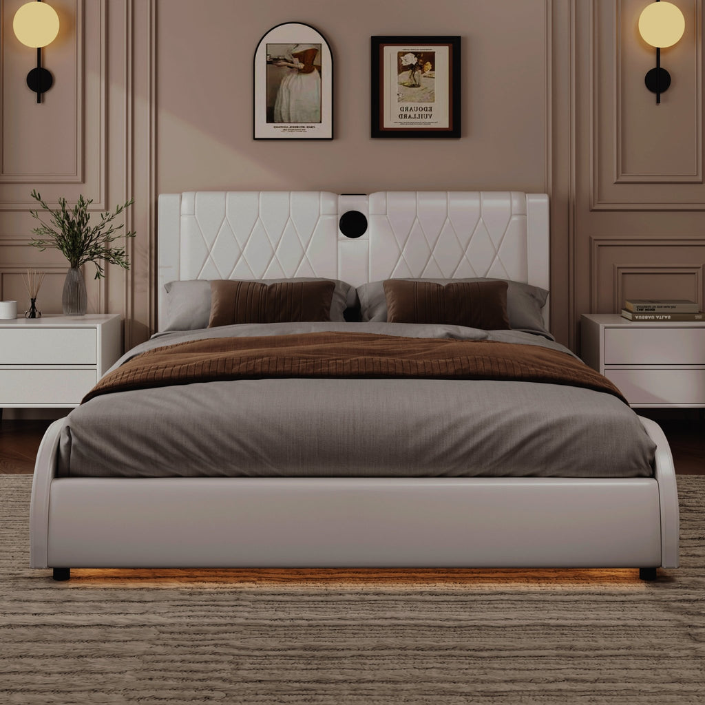 Queen size Signature Edition faux leather platform bed by Anthony & Home with sleek design and sturdy construction.