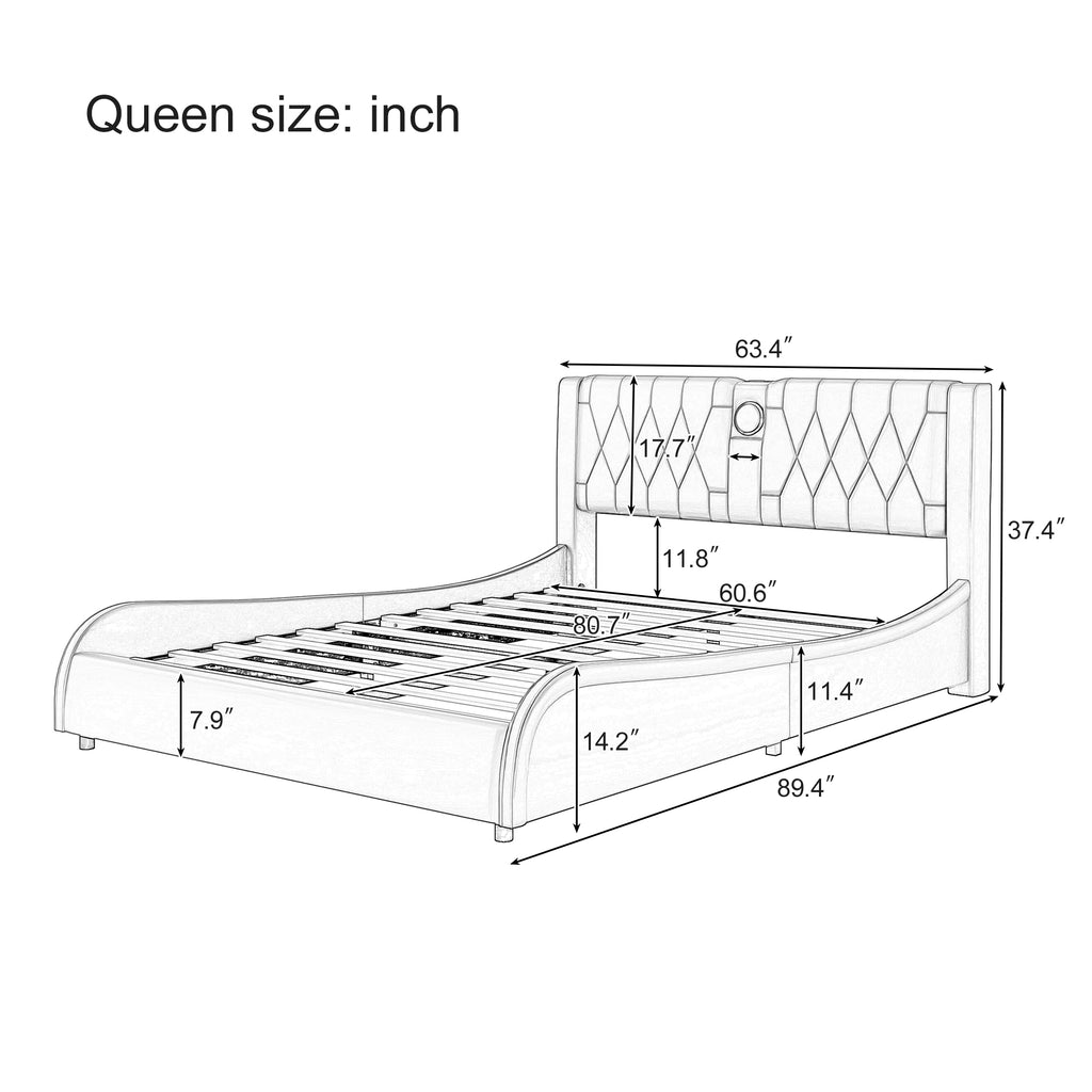 Queen size Signature Edition faux leather platform bed by Anthony & Home with a modern design and sturdy frame.