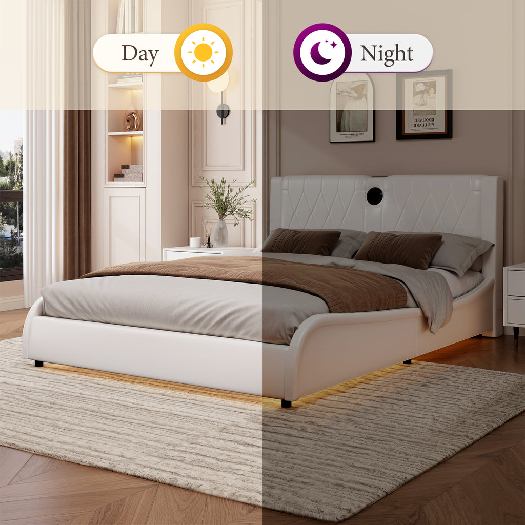 Queen size Signature Edition faux leather platform bed by Anthony & Home, showcasing a stylish modern bed frame