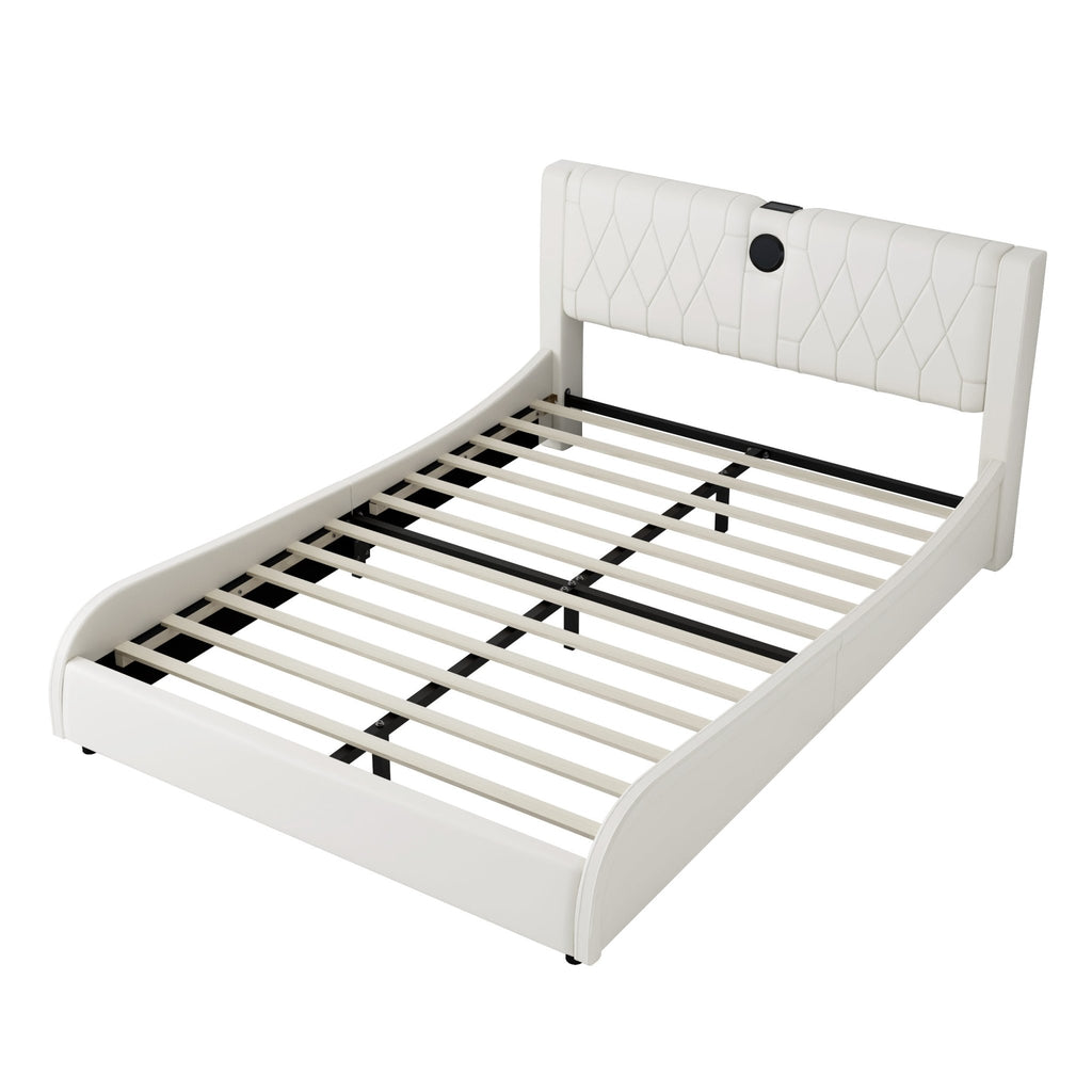 Queen size Signature Edition faux leather platform bed by Anthony & Home with a sleek, modern design and sturdy frame.