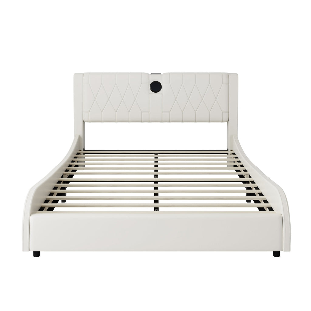Queen size Signature Edition faux leather platform bed by Anthony & Home with modern design and sturdy construction.