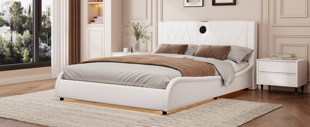 Queen size Anthony & Home Signature Edition faux leather platform bed with a sleek, modern design and sturdy construction.