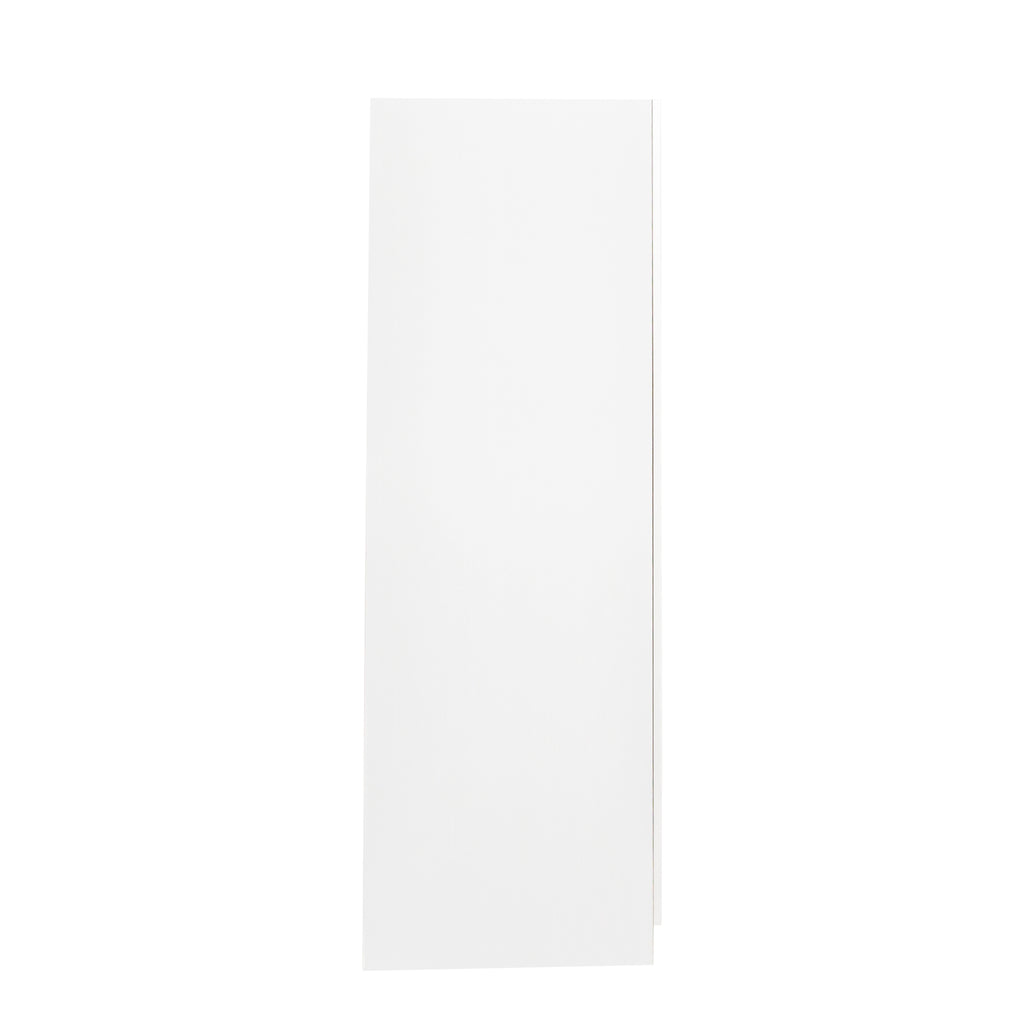 White Signature Edition kitchen pantry cabinet by Anthony & Home, showcasing melamine finish and multiple storage compartments.
