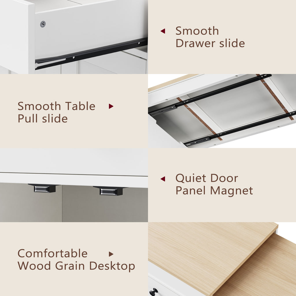 Anthony & Home signature maple wood kitchen island with extendable table, showcasing a modern design and sturdy construction.