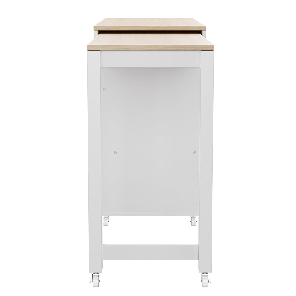 Anthony & Home signature maple wood kitchen island with extendable table, showcasing a sturdy, stylish kitchen furniture piece.