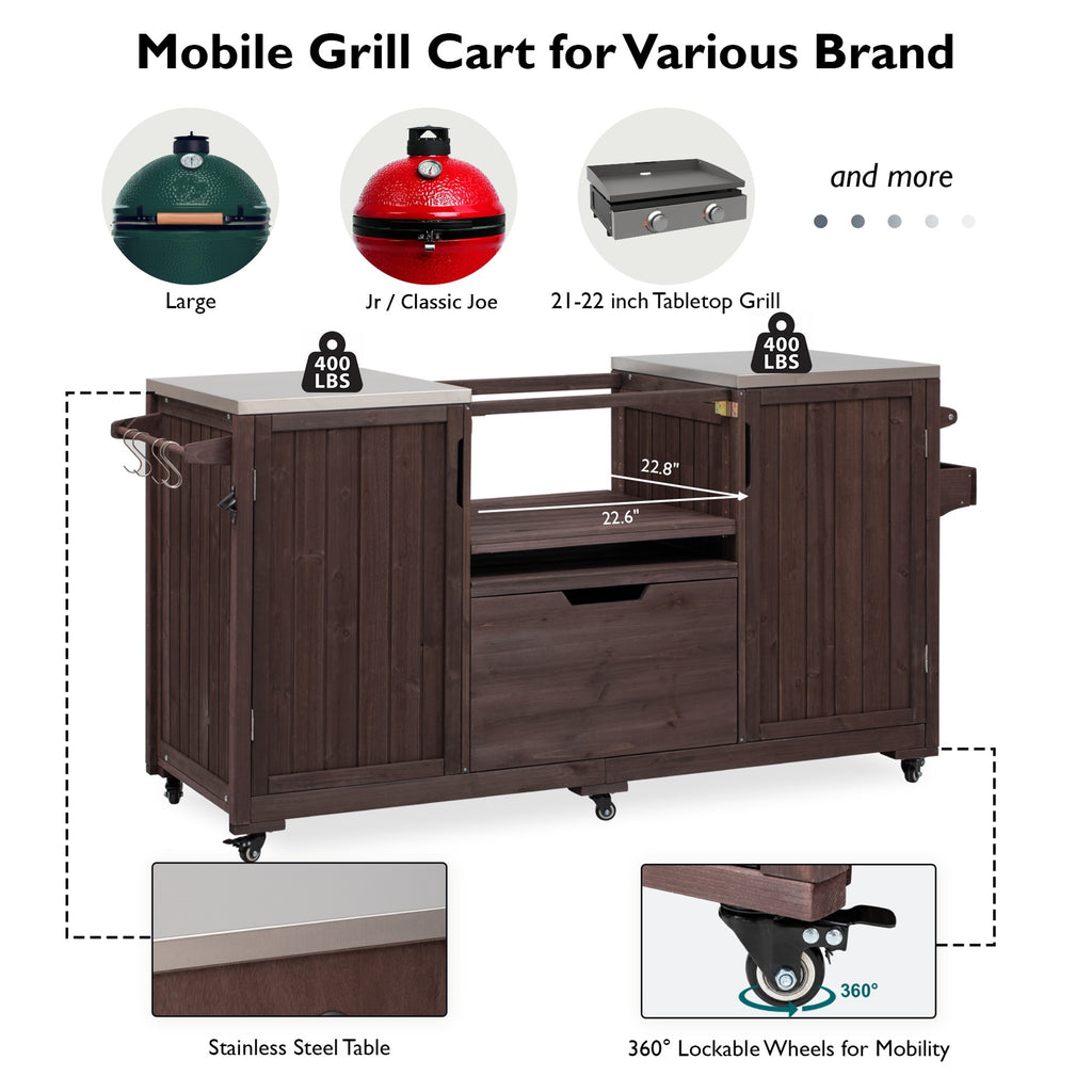 Anthony & Home Signature outdoor kitchen island with stainless steel top, featuring a spacious design and modern outdoor cooking setup.