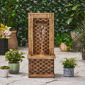 Lighted Signature Polyresin Floor Fountain by Anthony & Home featuring flowing water and decorative design