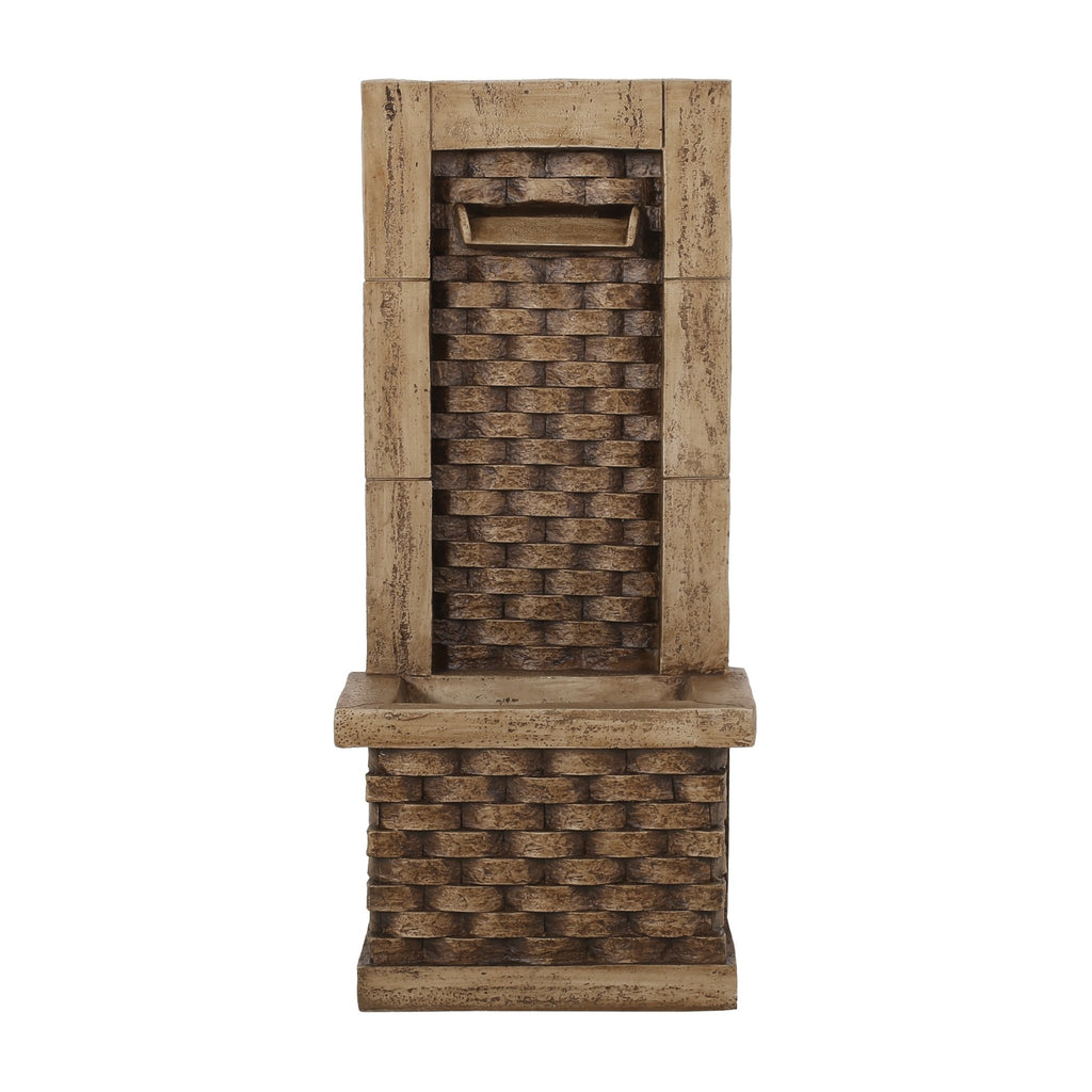 Lighted Anthony & Home Signature Polyresin Floor Fountain featuring flowing water and decorative design, ideal for indoor or outdoor decor.