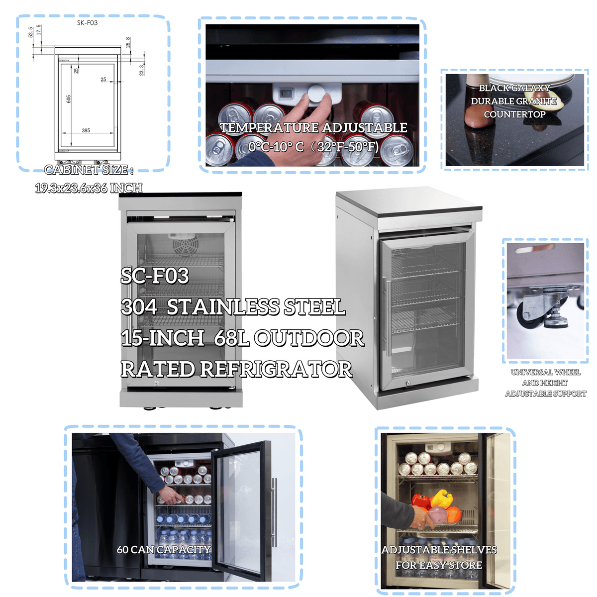 Anthony & Home Signature Stainless Steel Outdoor Kitchen Island with built-in countertops and storage for outdoor cooking.