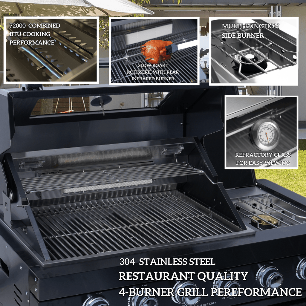 Anthony & Home stainless steel outdoor kitchen island with built-in sink and countertop for outdoor cooking and entertaining.