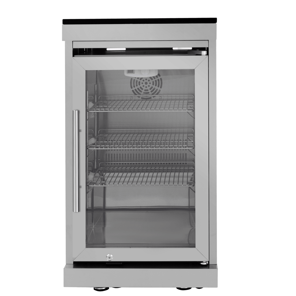 Anthony & Home stainless steel outdoor kitchen island with built-in grill and prep area, perfect for outdoor cooking and entertaining.