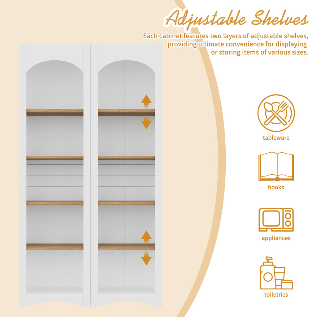 Two-tone wood-grain free-standing bookshelf by Anthony & Home with multiple shelves for storage and display.