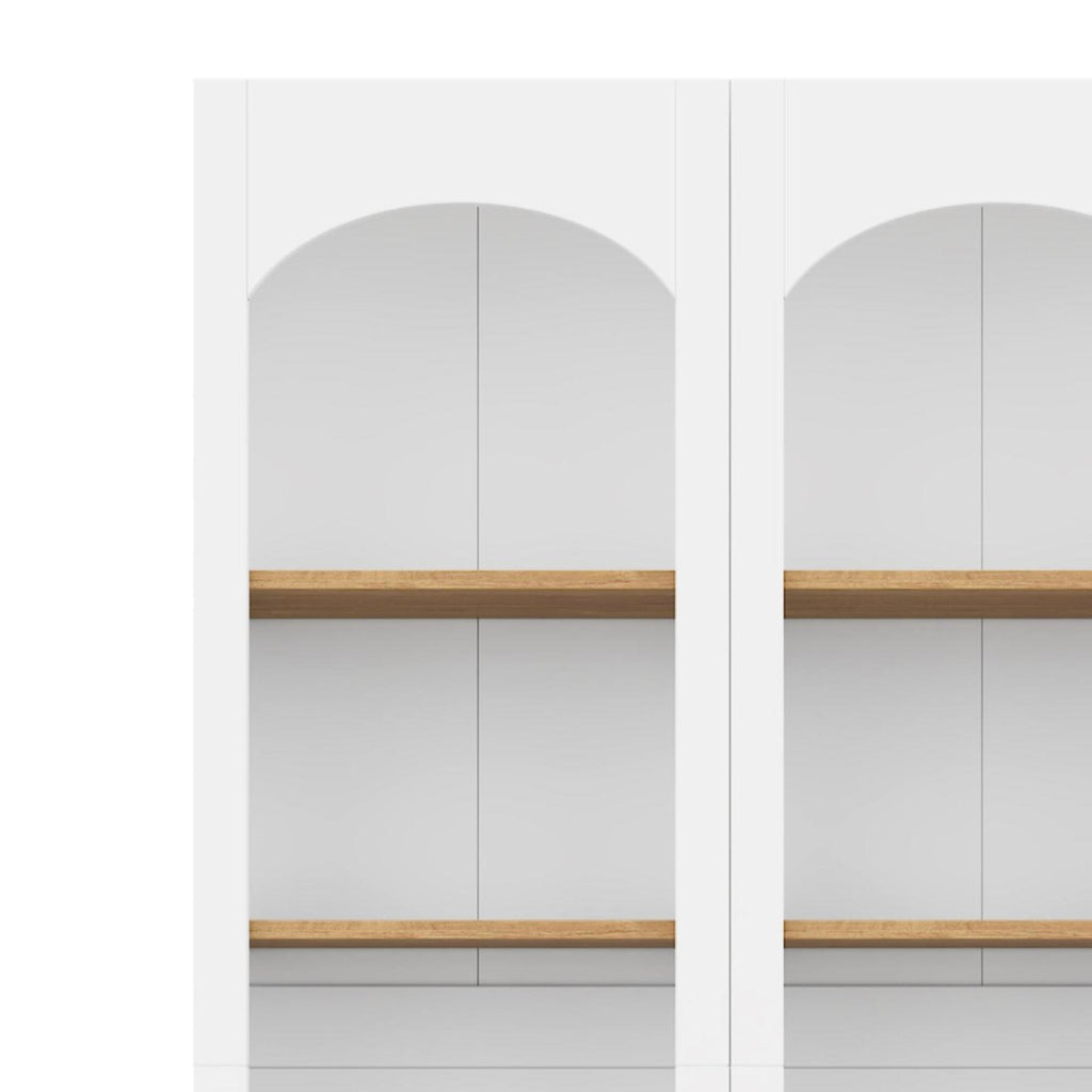 Anthony & Home Signature two-tone wood-grain free-standing bookshelf with multiple shelves and a modern design.