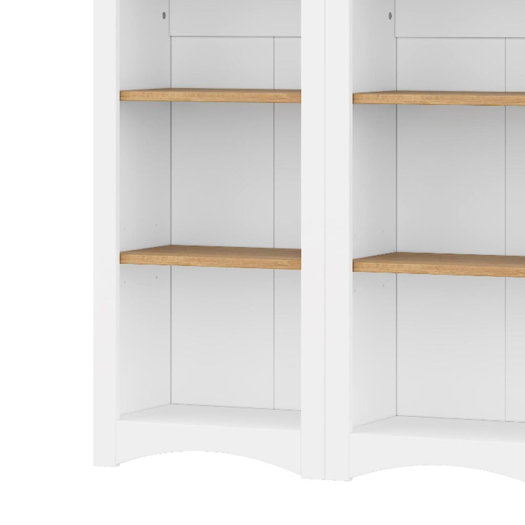 Anthony & Home signature two-tone wood-grain free-standing bookshelf with multiple shelves and a modern design.