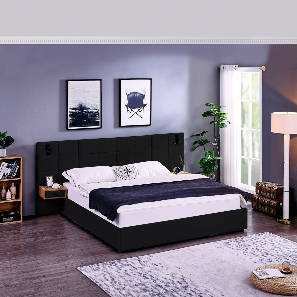 Anthony & Home Signature Velvet King Platform Bed with Storage, showcasing the luxurious velvet upholstery and sleek design.