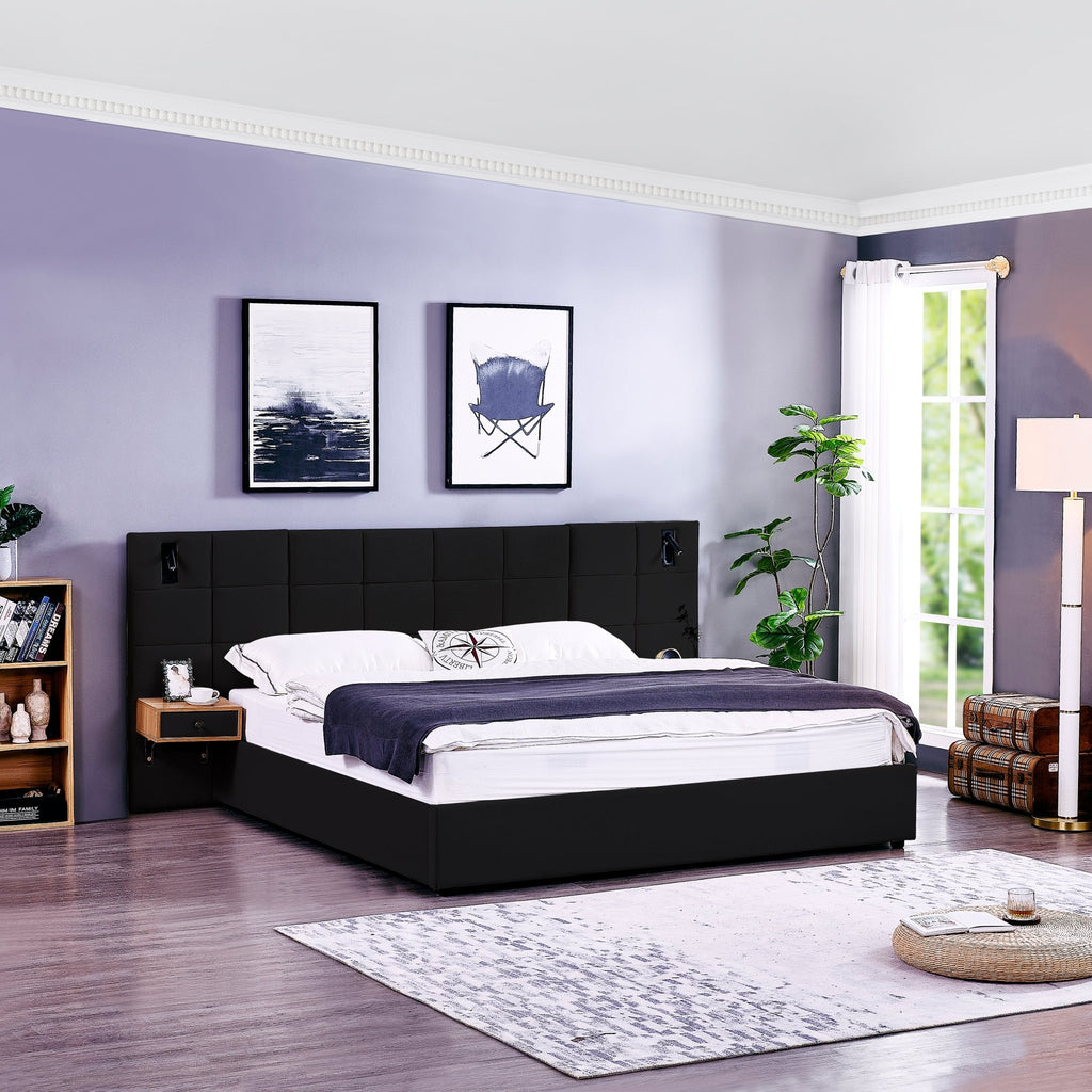 Anthony & Home Signature Velvet King Platform Bed with storage, featuring plush velvet upholstery and modern design.