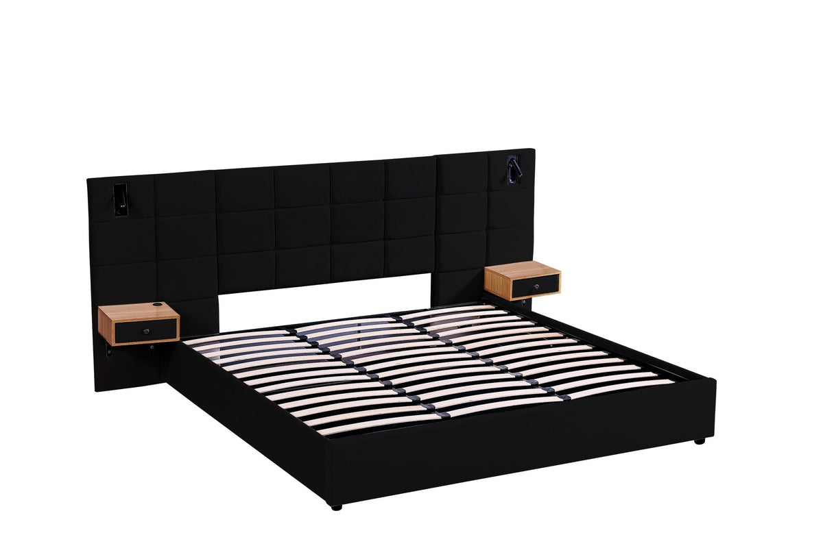 Anthony & Home Signature Velvet King Platform Bed with Storage, featuring a plush velvet finish and built-in storage drawers.