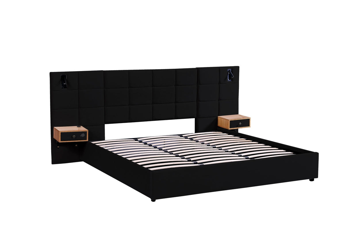 Anthony & Home Signature Velvet King Platform Bed with Storage, featuring plush velvet upholstery and built-in storage drawers.