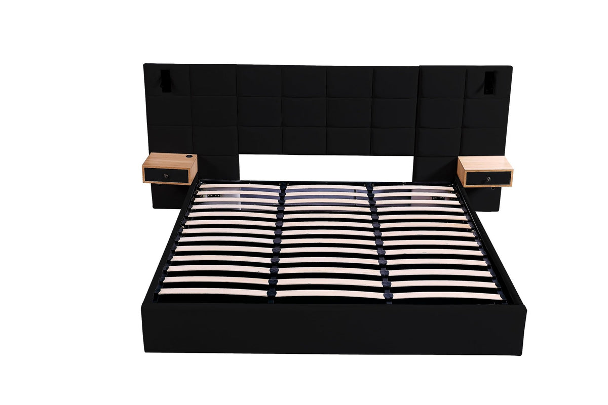 Anthony & Home Signature Velvet King Platform Bed with Storage, featuring plush velvet upholstery and built-in under-bed storage drawers.