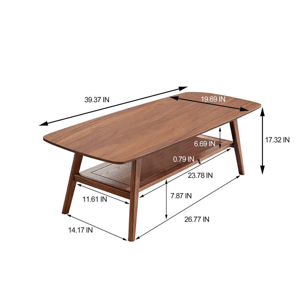 Solid oak center table by Anthony & Home featuring a rustic design and sturdy rectangular top in natural oak finish.