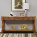 Solid pine console table from Anthony & Home Heritage Collection with a smooth surface and sturdy wooden legs.