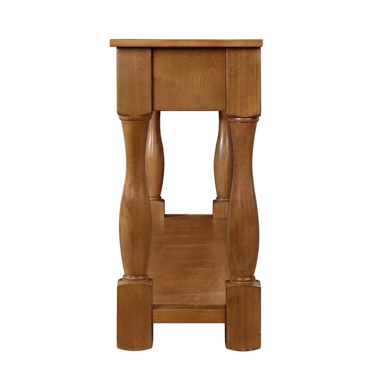Solid pine console table from Anthony & Home Heritage Collection, showcasing a natural wood finish and sleek design.