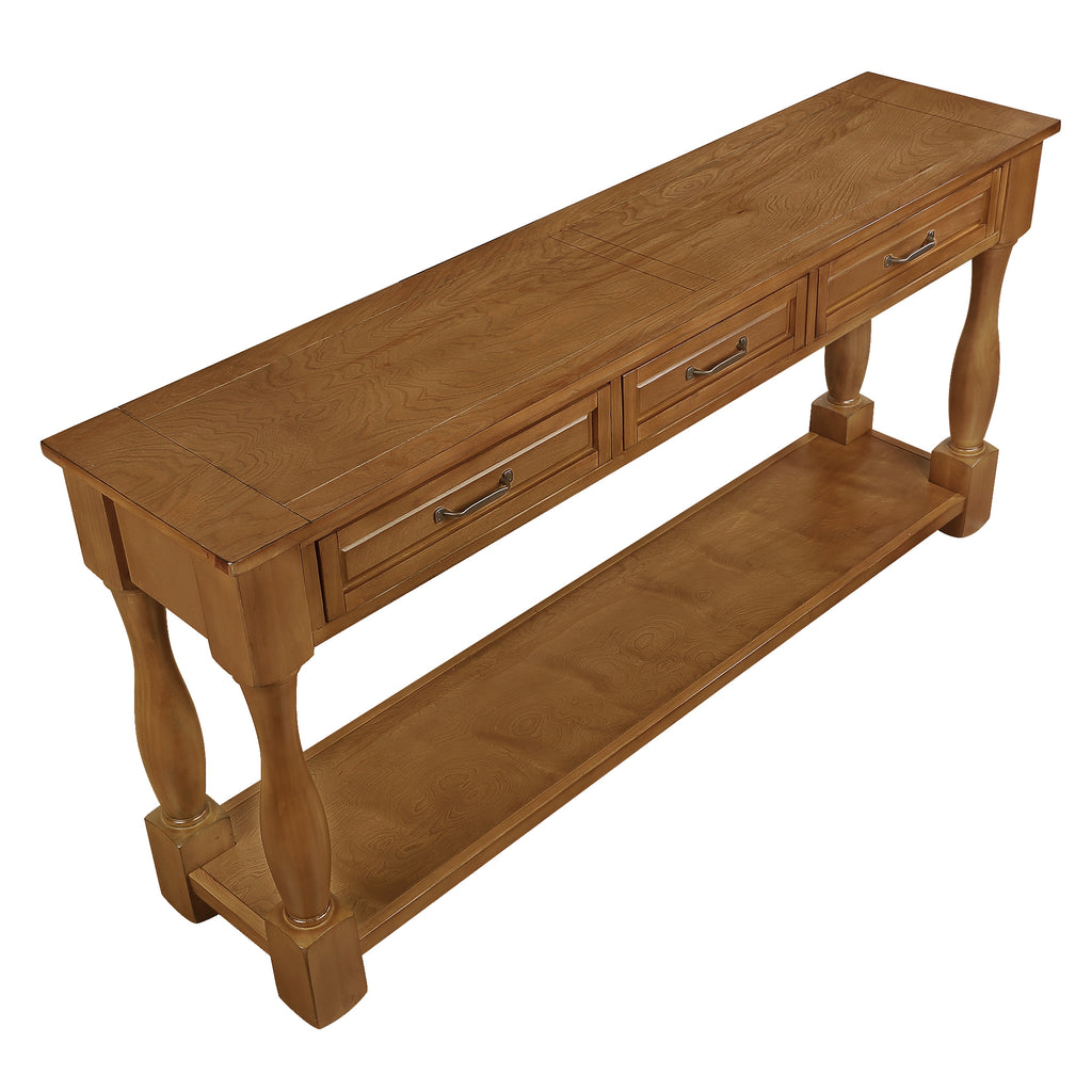 Solid pine console table from Anthony & Home Heritage Collection featuring a sleek, natural wood finish and minimalist design.