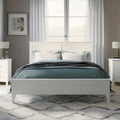 Solid wood full platform bed from Anthony & Home Modern Collection, showing a sleek, minimalist design with a sturdy frame.